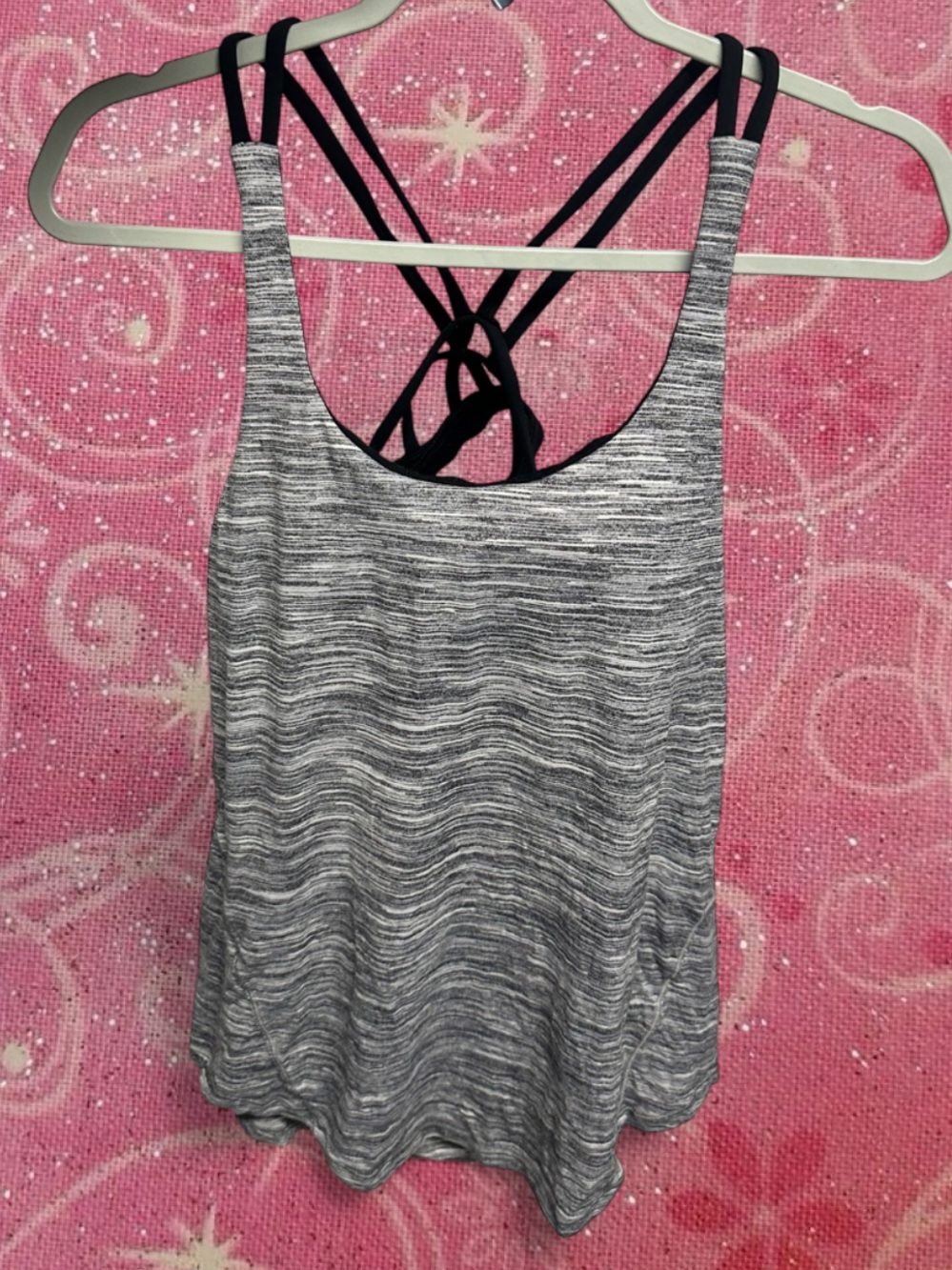 Grey Lululemon Tank with Built in Black Bra